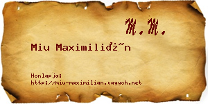 Miu Maximilián névjegykártya
